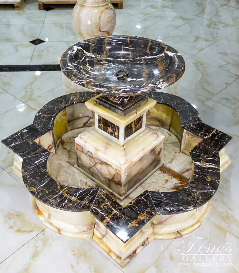 Michelangelo Portoro Marble and Onyx Fountain